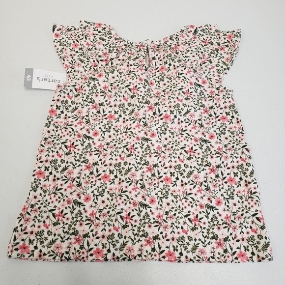 Carter's Kids Floral Layered Sleeves Top Girls 4/5 - Picture 2 of 6
